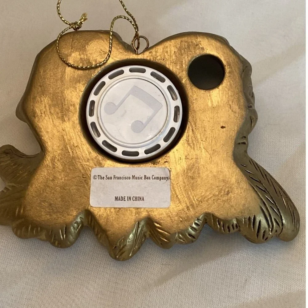 VTG Y2K San Francisco Music Box‎ Co Christmas Cherub Angel Ornament Silent Night